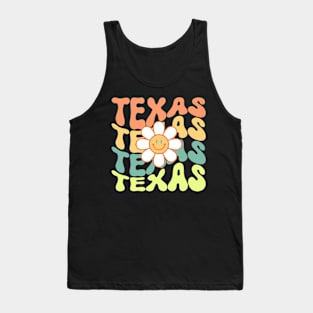 Texas Groovy Daisy Travel Wanderlust State Tank Top